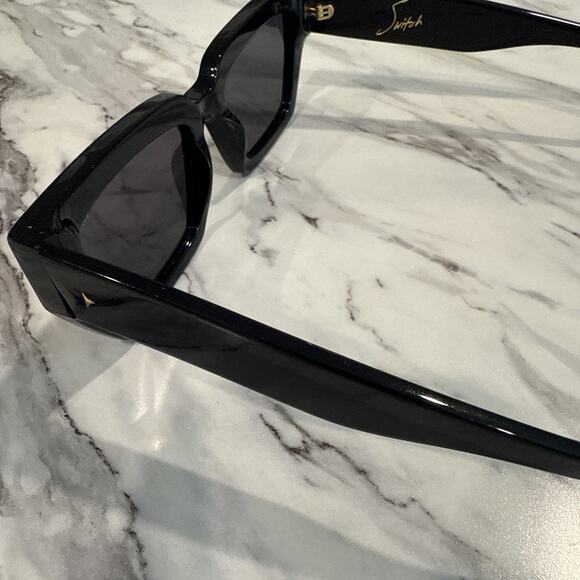 Dezi Switch Black Rectangle Sunglasses 55-19-145